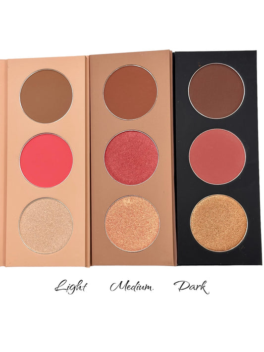 Highlight, Contour, and Cheek Color Palette